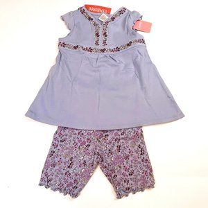 NWT Gymboree Girl Floral Print Bike Short & V-Neck A-Line Top Size 5